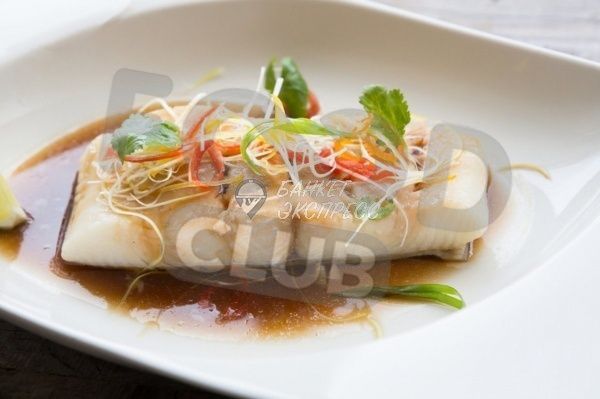 Филе палтуса с соусом Унаги и Фетучини из цукини 10 шт