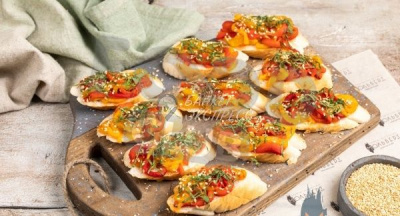 Брускетта С Печёным Перцем и мятой 10 шт