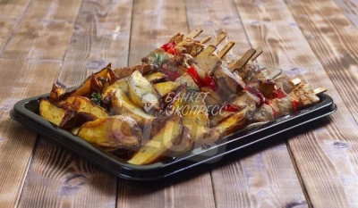 Брошеты из курицы с картофельными дольками: Секьюрица Потата 15 шт.
