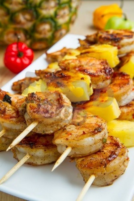 Шашлык из тигровых креветок