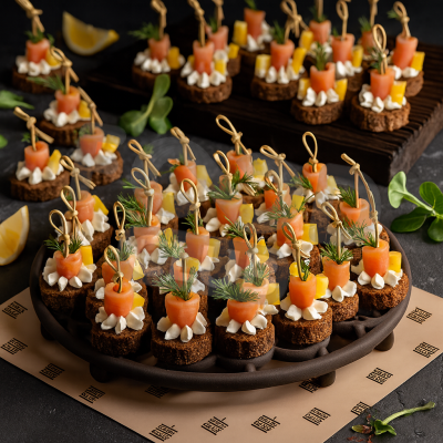 Канапе с семгой 24 шт.