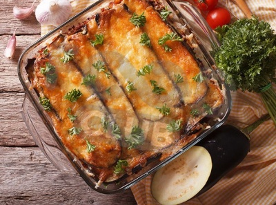 Лазанья мясная с баклажанами