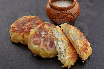 Деруны с курицей