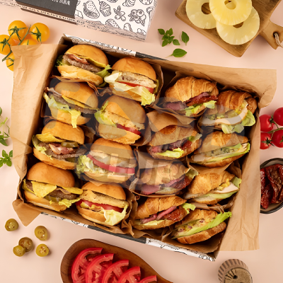 Бургеры и круассаны ассорти box